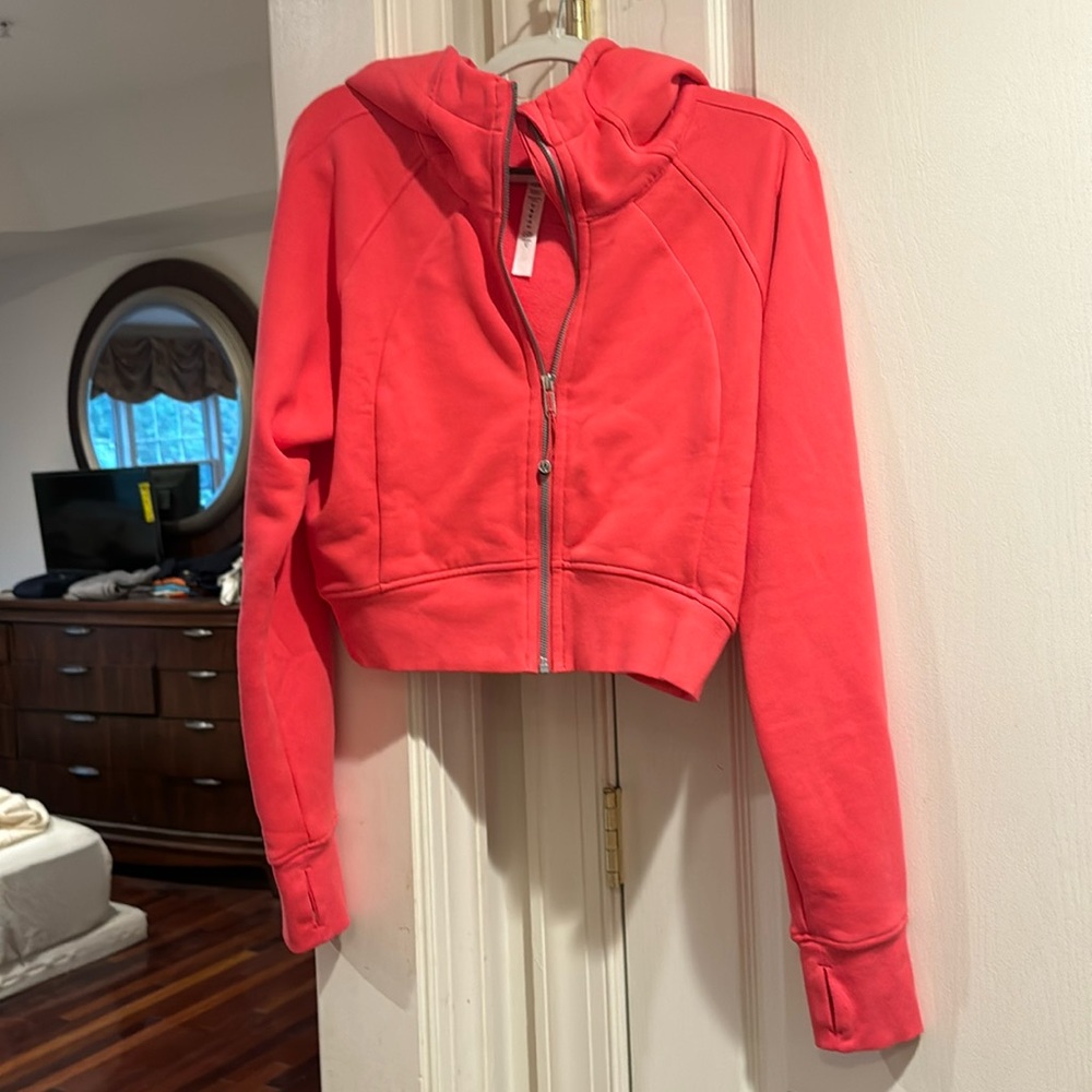 Scuba Full Zip Cropped hoodie in Lipgloss
